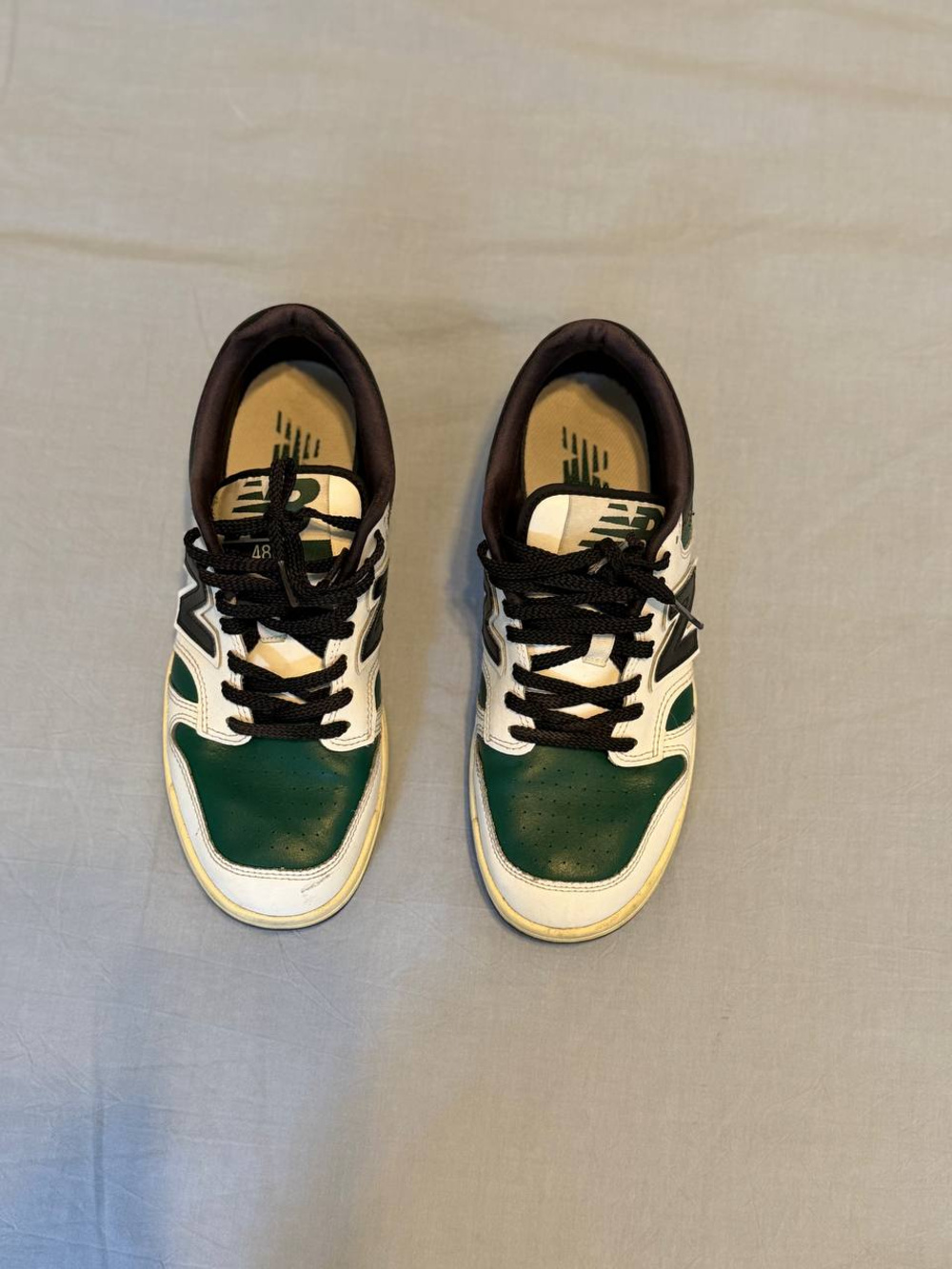 New Balance Low Top Sneakers Green White Black Size 8